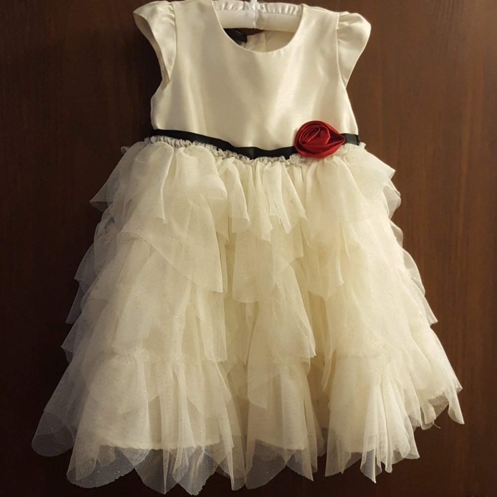 Cream Sparkly Dress with Tulling
